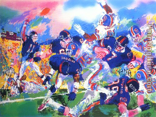 Giants Broncos Classic painting - Leroy Neiman Giants Broncos Classic art painting